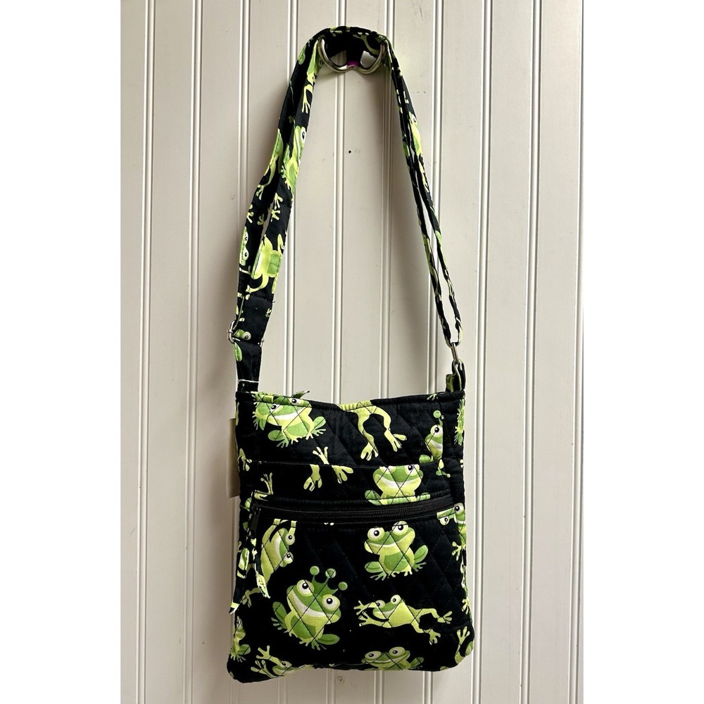 Blossom Quilted Frog Crossbody Purse Shoulder‎ Cotton Travel Messenger Bag NEW